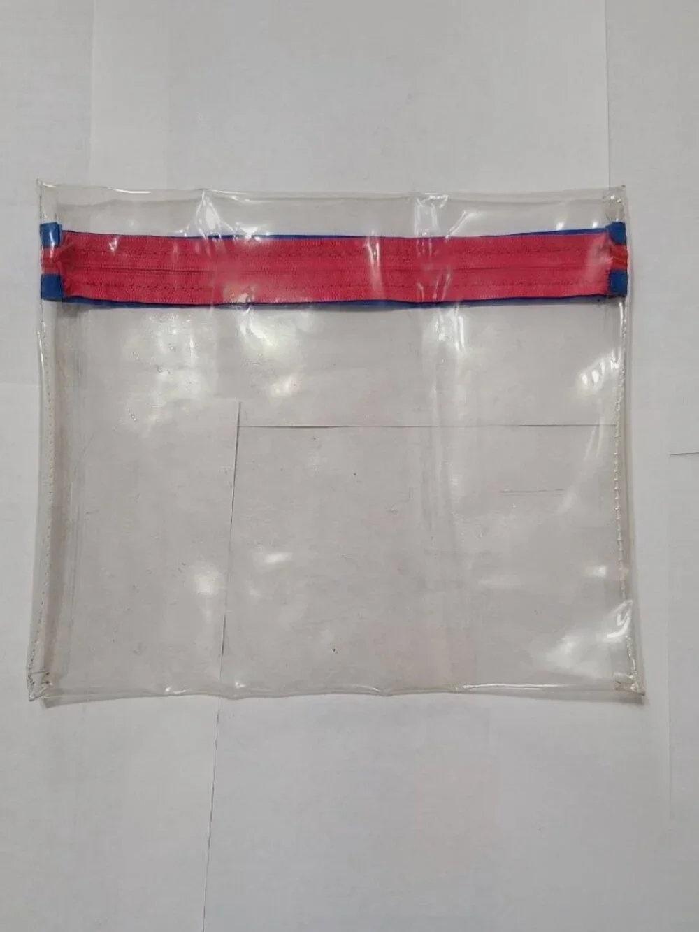 Clear Red‑Zip Pencil Pouch
